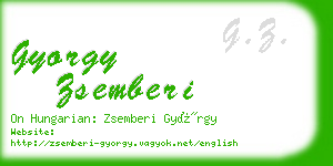 gyorgy zsemberi business card